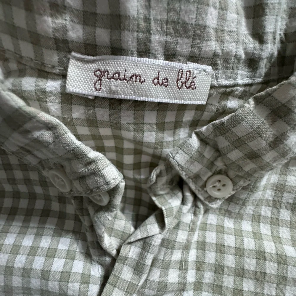 Kids Green Checkered Button Down Shirt